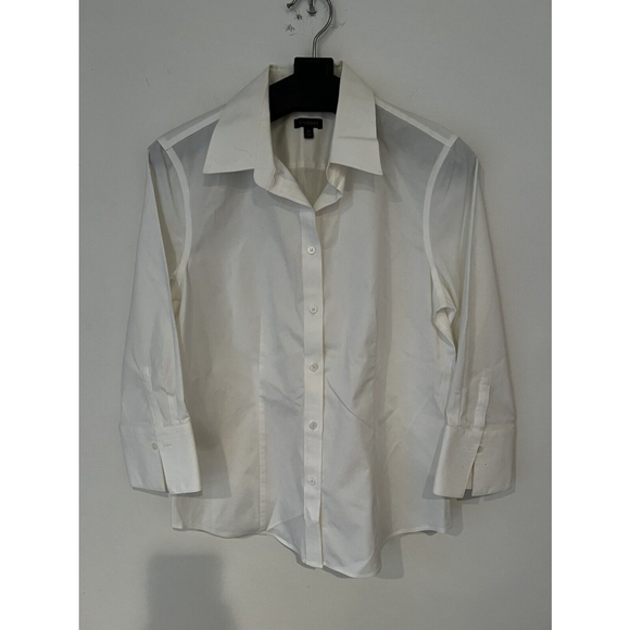 Talbots Tops - Talbots Wrinkle Resistant Size 10 Red White Long Sleeve Blouse